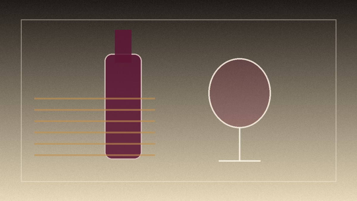 Single wine glass in measured light